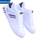 Mikarause White Casual Shoes Men Leather Sneakers Male Comfort Sport Running Sneaker Man Tenis Mocassin Fashion Breathable Shoes