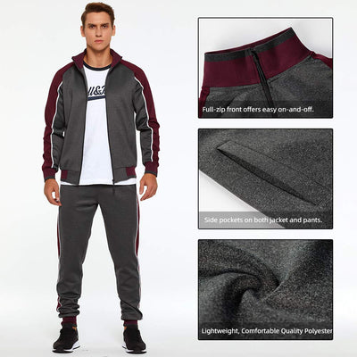 Men's Sportswear Casual Spring Tracksuit Men Two Pieces Sets Stand Collar Jackets Sweatshirt Pants Joggers Track Suit Running