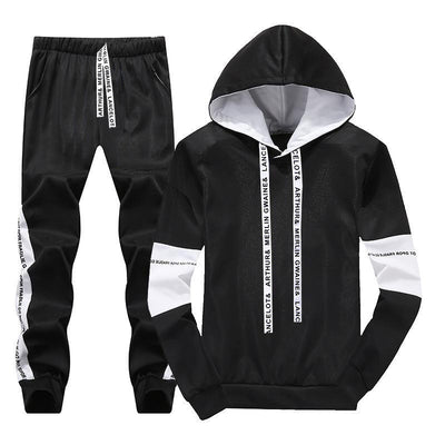 Hooded Men Sportswear Sets Spring Winter 2020 Casual Tracksuit Men Two Piece Suit Hoodies Sweatshirt + Sweatpants Male Sweatsuit