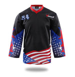 Black Design America Flag Hockey Jersey