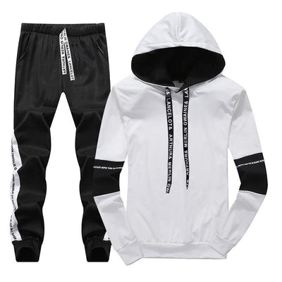Hooded Men Sportswear Sets Spring Winter 2020 Casual Tracksuit Men Two Piece Suit Hoodies Sweatshirt + Sweatpants Male Sweatsuit