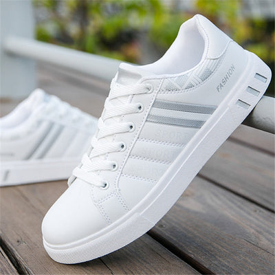 Mikarause White Casual Shoes Men Leather Sneakers Male Comfort Sport Running Sneaker Man Tenis Mocassin Fashion Breathable Shoes