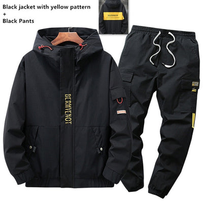 Tracksuit Men Jacket Hoodies Mens Sports Cargo Pants 2020 Tracksuits 2 Piece Set Plus Size 7XL 8XL 9XL Loose Trousers Clothes