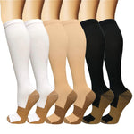 Knee High Copper Compression Socks Soft Nylon Anti-Fatigue Leg Calf Foot Graduated Support Mens Womens S-XXL medias rodilla