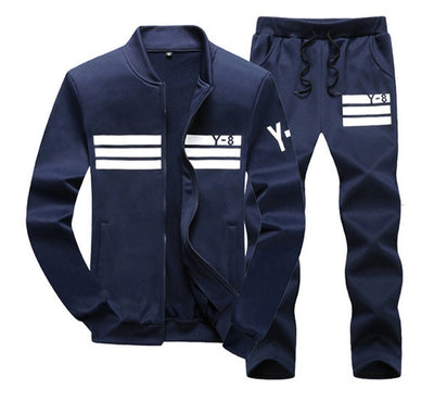 Plus Size 6XL 7XL M-9XL Men's Sportswear Sets 2019 Brand Warm Fur Liner TrackSuit Men 2 Piece Sweatshirt + Sweatpants Set