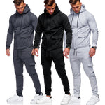 Men Track Suits Hooded Jacket Sweatsuit Sports Suits New Sportswear Men's Jogger Sets Solid color Tracksuit Men Clothes